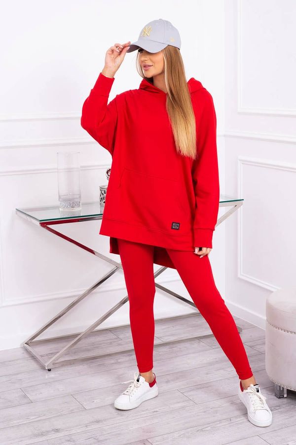 Kesi Set with sweatshirt in red color