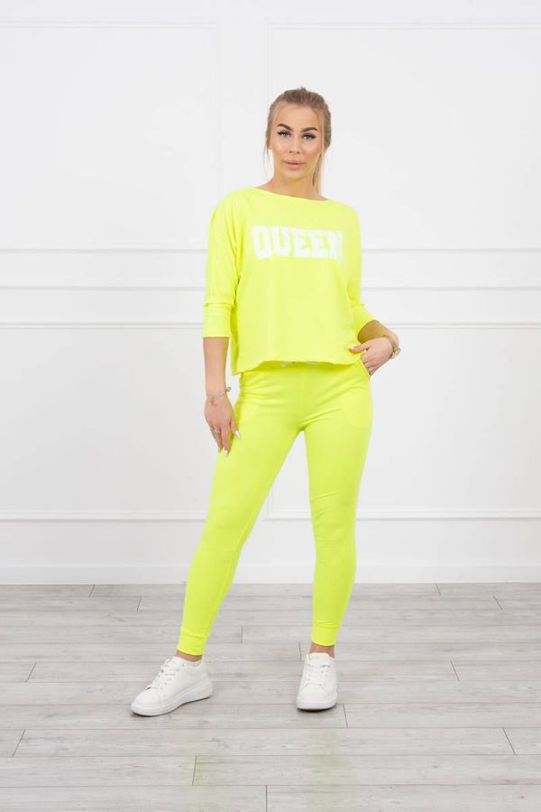 Kesi Set with yellow neon print Queen