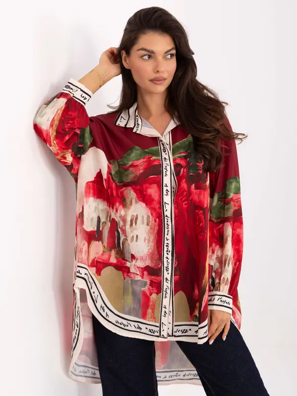 RUE PARIS Shirt-IT-KS-18729.12-burgundy