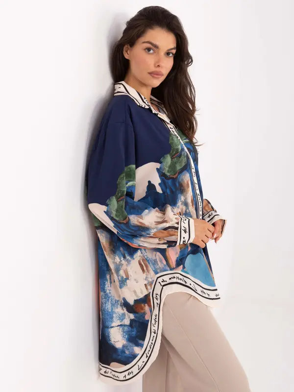 RUE PARIS Shirt-IT-KS-18729.12-navy blue