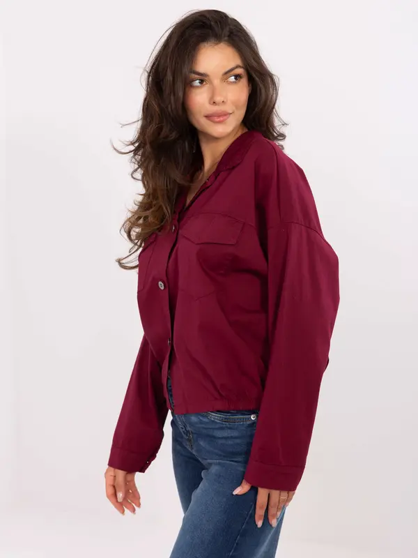 RUE PARIS Shirt-IT-KS-FL9273.86-burgundy