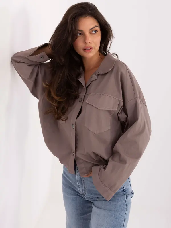 RUE PARIS Shirt-IT-KS-FL9273.86-dark beige