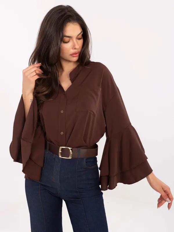RUE PARIS Shirt-MI-KS-3173.49-brown