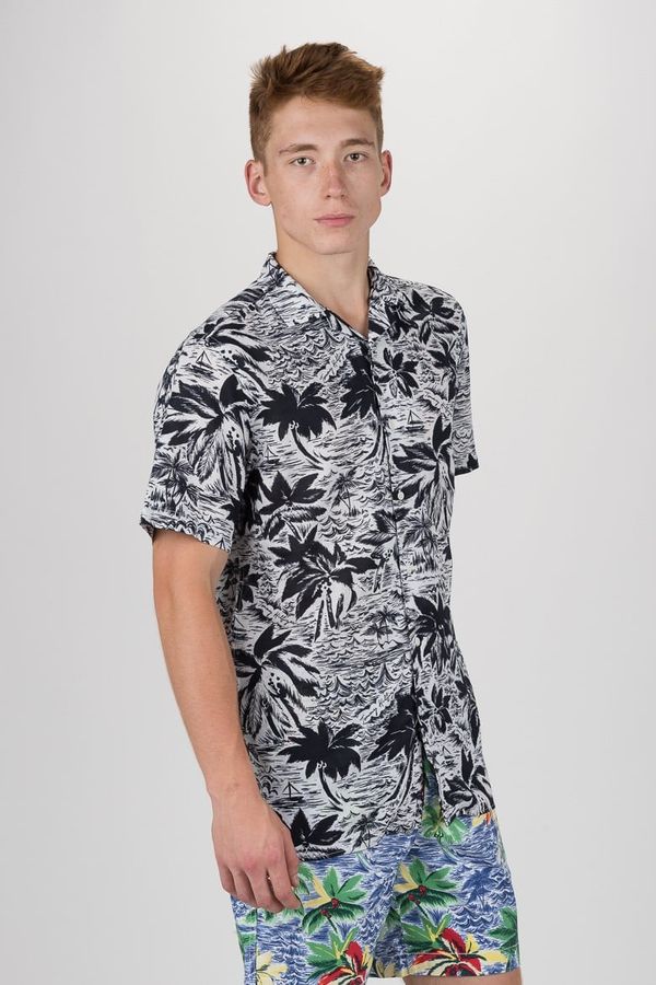 Tommy Hilfiger Shirt - TOMMY HILFIGER HAWAIIAN PRINT SHIRT S/S white-black