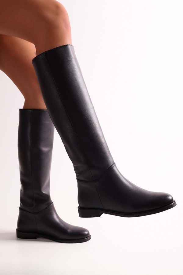 Shoeberry Shoeberry Women's Mori Black Skin Riding Boots Black Skin