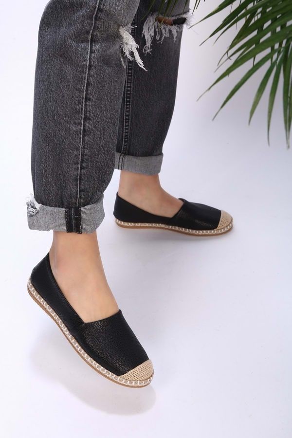 Shoeberry Shoeberry Women's Ziles Black Skin Espadrilles