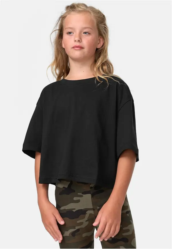 Urban Classics Short Girls' T-Shirt Kimono Black