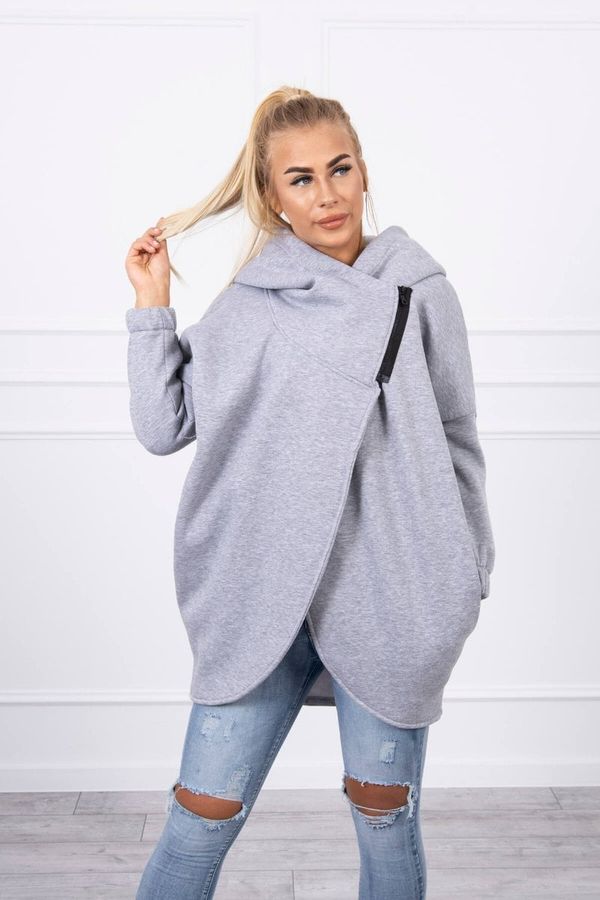 Kesi Short zip sweatshirt in grey