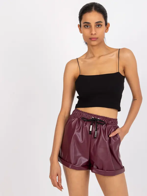 RUE PARIS Shorts-CHA-SN-1230.20-burgundy
