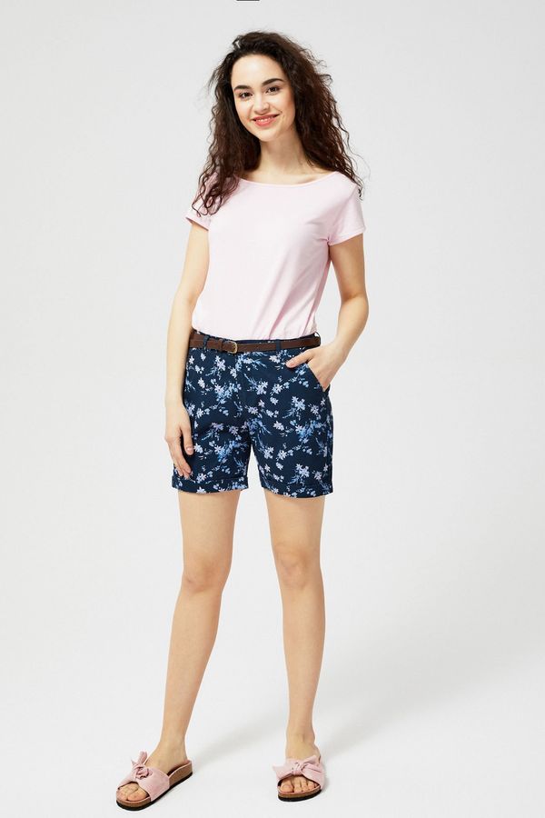 Moodo Shorts with belt - dark blue