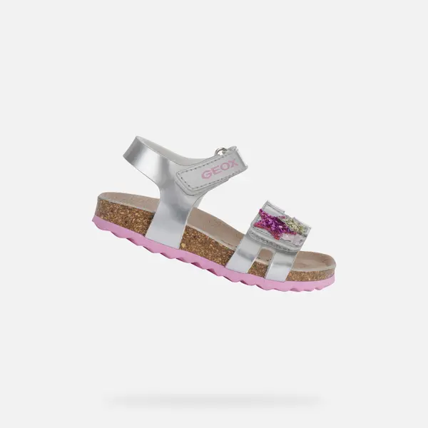GEOX Silver Girls Sandals Geox Chalki - Girls