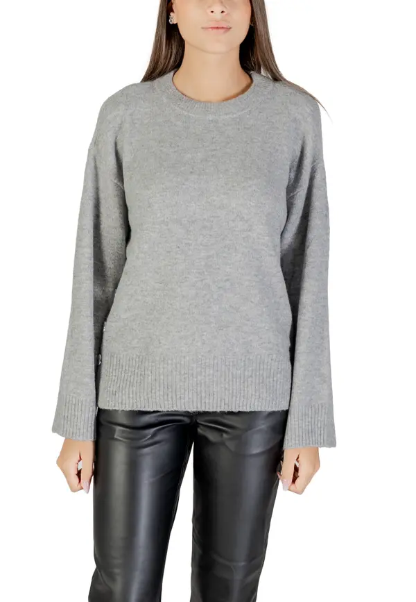 Only Siv pulover z okroglim izrezom