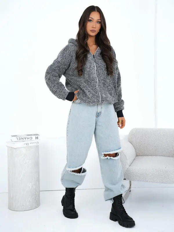 Factory Price Siva jopa z zadrgo