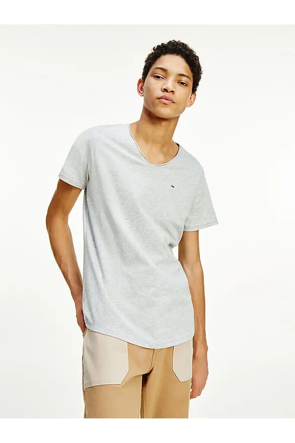 Tommy Hilfiger Siva majica s kratkimi rokavi Tommy Hilfiger