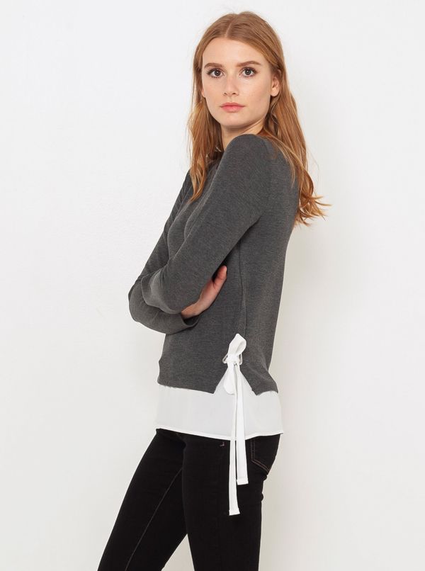 CAMAIEU Sivi pulover z vložkom za srajco CAMAIEU - Ženske