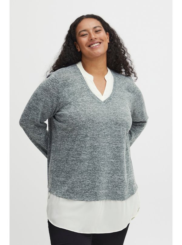 Fransa Sivi ženski pulover z vložkom za srajco Fransa - Dame