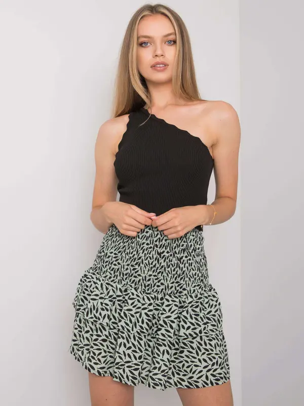 RUE PARIS Skirt-RO-SD-2511-4.18P-black-green