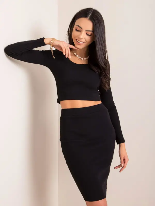 RUE PARIS Skirt-RV-SD-4271.29P-black