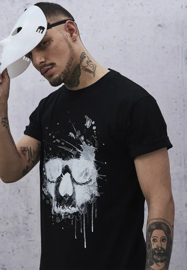 Mister Tee Skull Tee Black Water Color