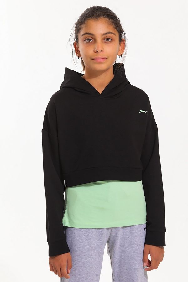 Slazenger Slazenger Praying Girl's Sweatshirt Black / Green