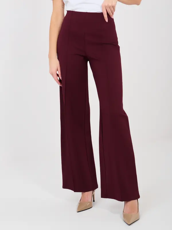 RUE PARIS Slivovo vijolične poslovne hlače