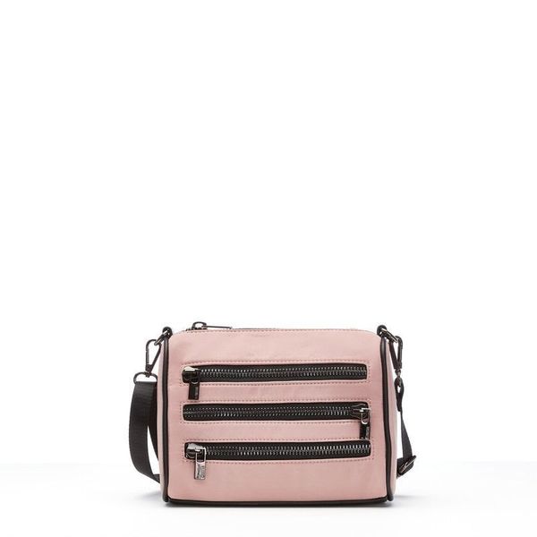 BIG STAR SHOES Small fashion handbag Big Star with decorative zippers - pink