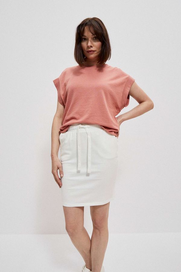 Moodo Smooth skirt above the knees - ecru