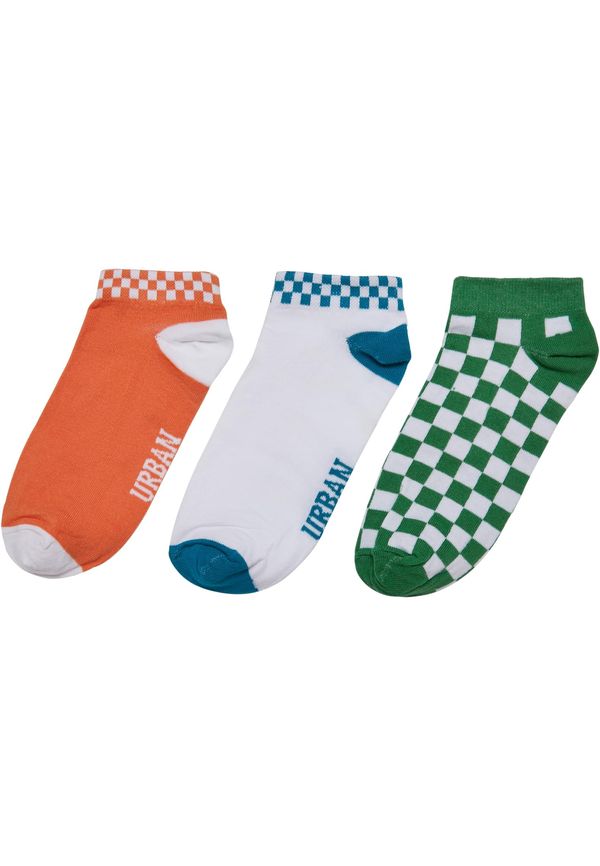 Urban Classics Accessoires Sneaker Socks Checks 3-Pack Orange/Green/Greengreen