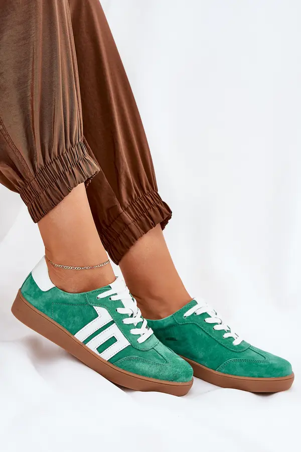 VINCEZA Sneakers Sports Shoes Suede Green Vinceza 79517
