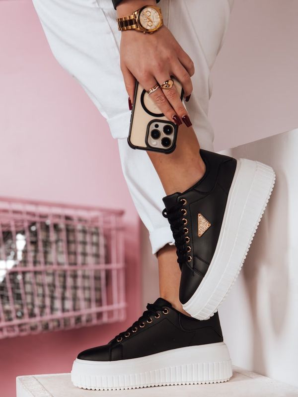 DStreet Sneakersy damskie na platformie SNIKPIK czarne Dstreet