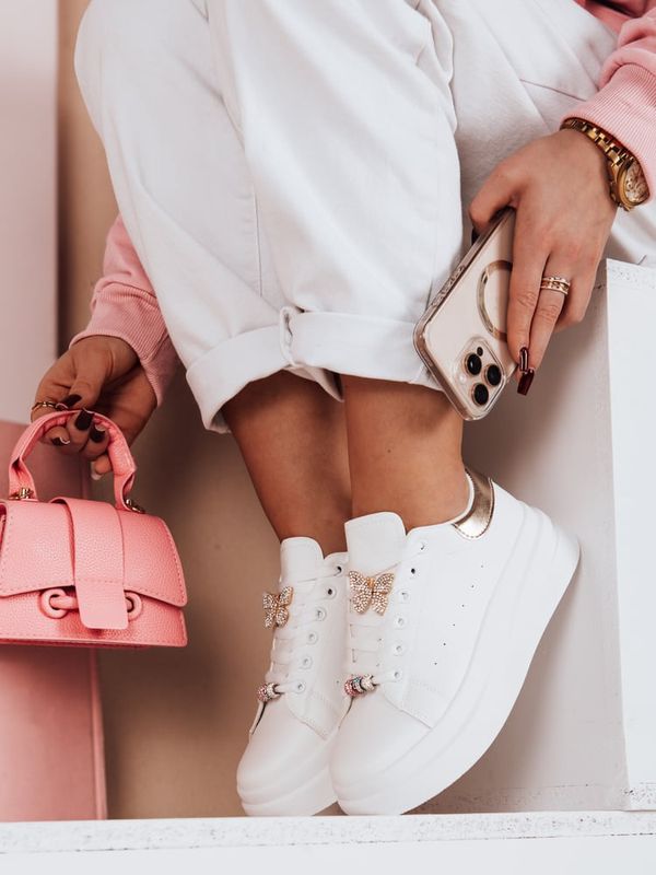 DStreet Sneakersy damskie SOFTLINE złote Dstreet