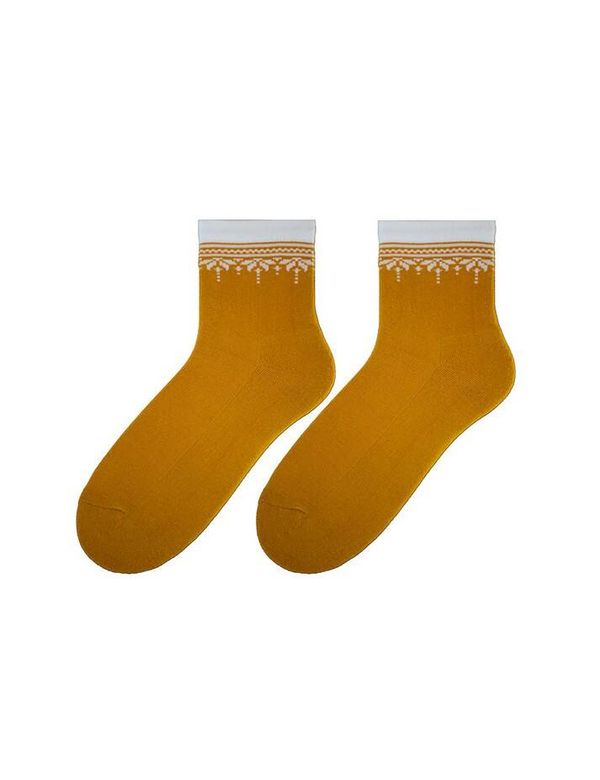 Bratex Socks Bratex D-005 Women Women's Winter Half-Terry Fabric Pattern 36-41 yellow 024