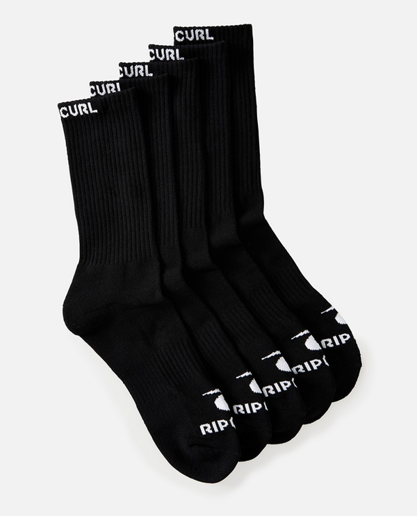 Rip Curl Socks Rip Curl BRAND CREW SOCK 5-PK Black
