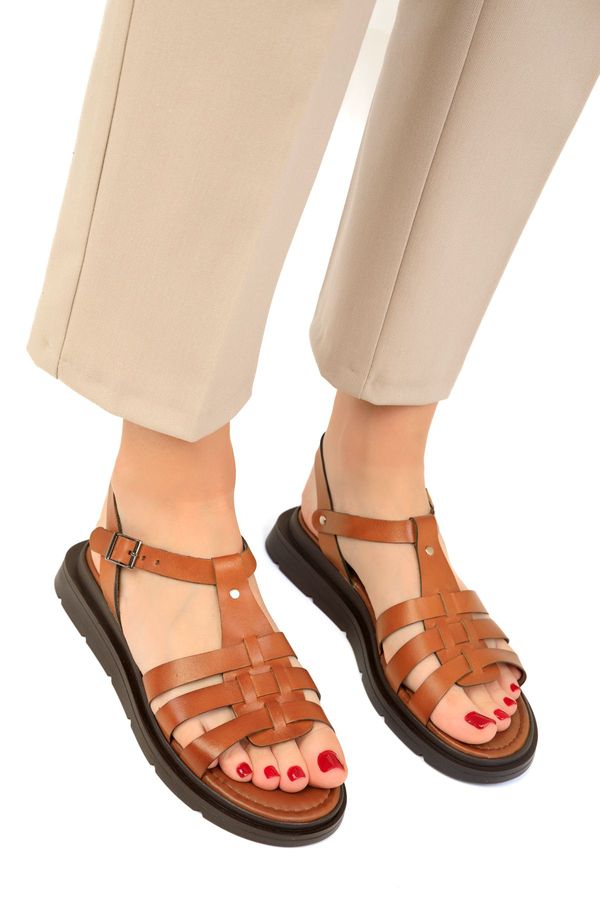 Soho Soho Tan Women's Genuine Leather Sandals 19139