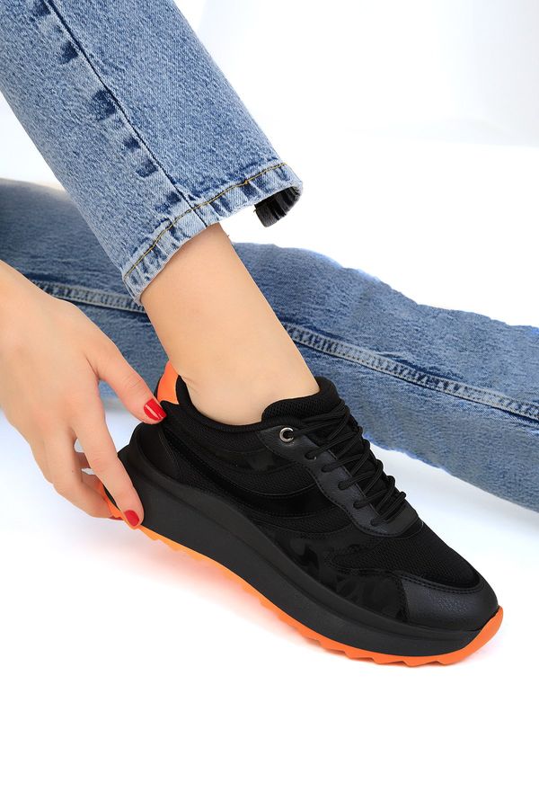 Soho Soho Women's Black-Orange Sneakers 19006