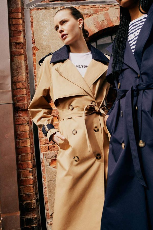 DEFACTO Sorbet X DeFacto Regular Fit Trench plašč