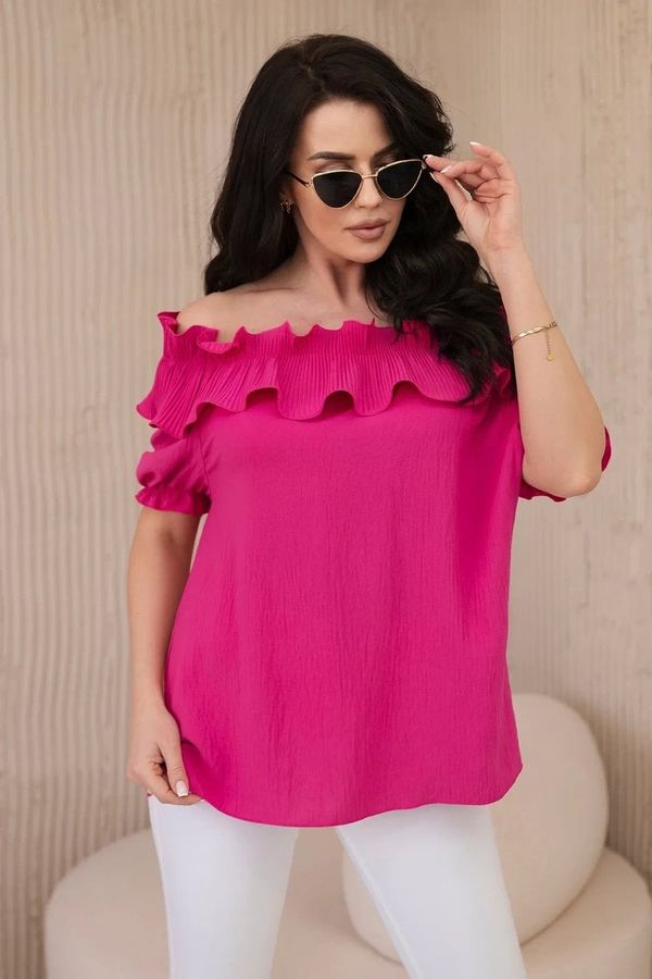 Kesi Spanish blouse with decorative ruffle fuchsia