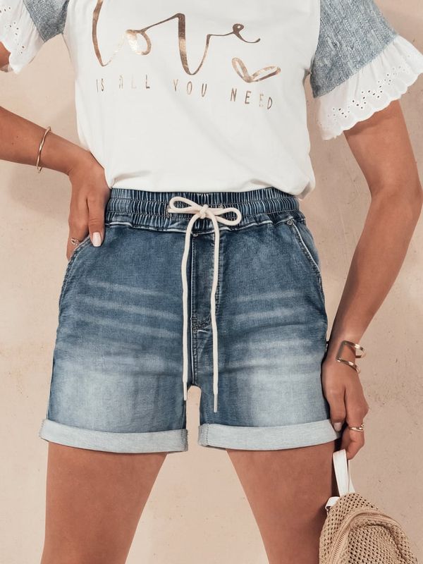 DStreet Spodenki damskie LOVECODE niebieskie Dstreet