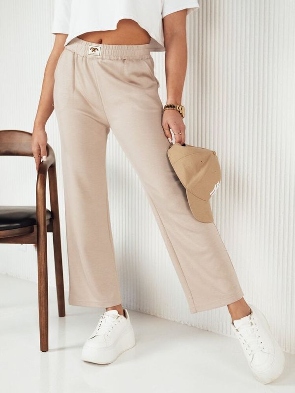 DStreet Spodnie damskie dresowe AXEL beżowe Dstreet