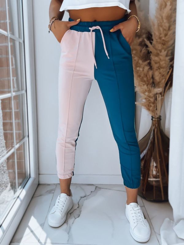 DStreet Spodnie damskie dresowe PASTELS morskie Dstreet