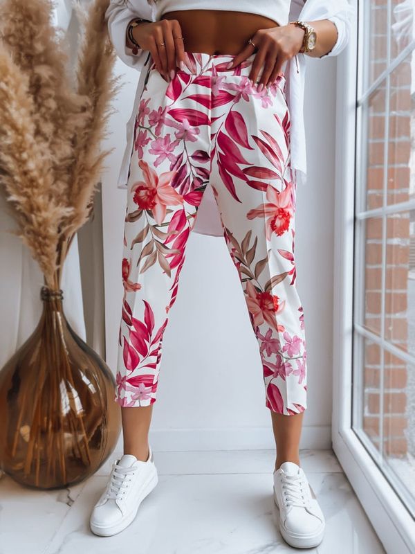 DStreet Spodnie damskie FLOWER GARDEN różowe Dstreet