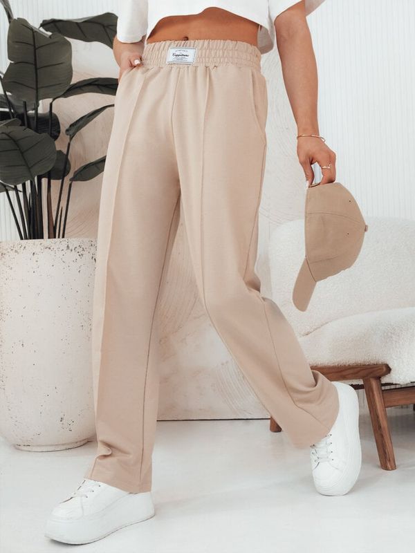 DStreet Spodnie damskie GLAPPO beżowe Dstreet