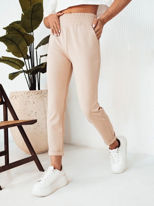 DStreet Spodnie damskie HILES beżowe Dstreet
