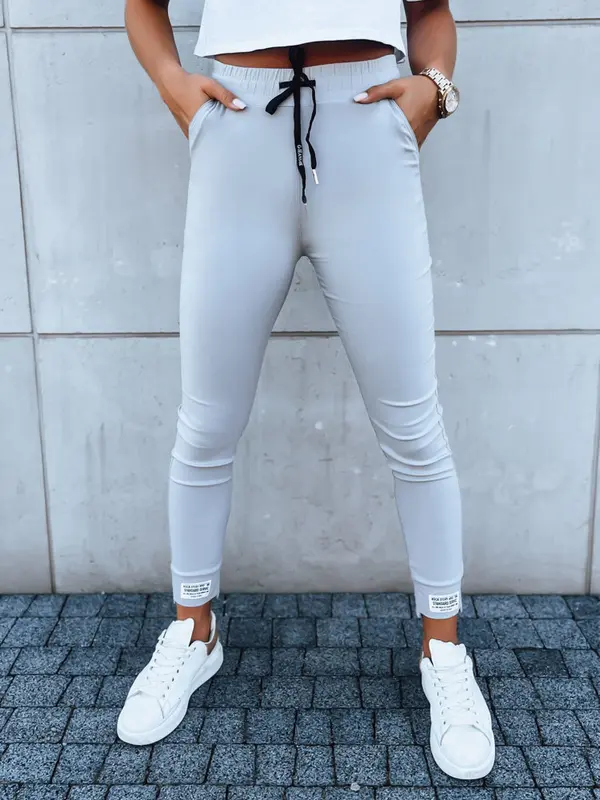DStreet Spodnie damskie sportowe VELVET SKY jasnoszare Dstreet