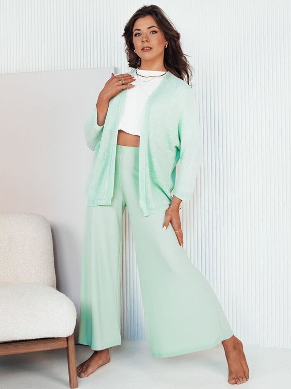 DStreet Spodnie damskie wide leg TERENI miętowe Dstreet