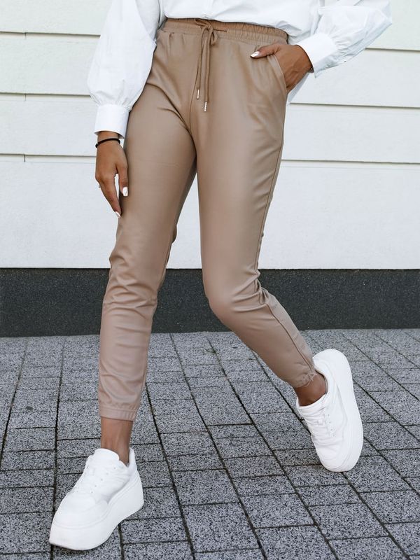 DStreet Spodnie damskie woskowane BRIAL beżowe Dstreet