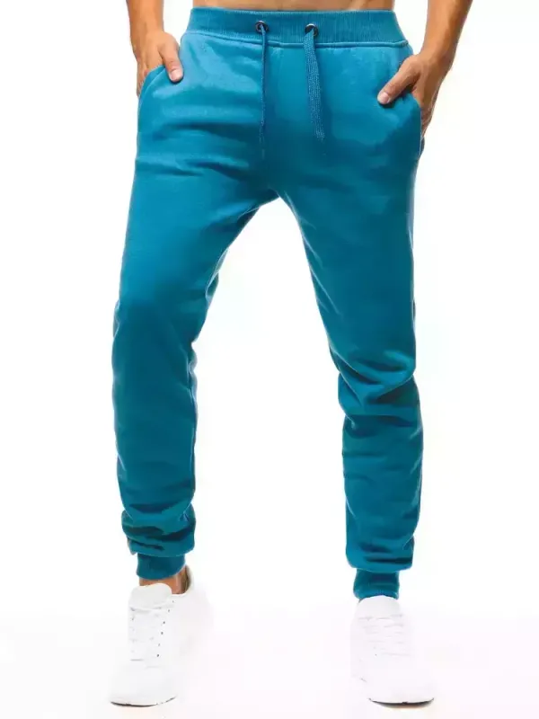 DStreet Spodnie męskie dresowe turkusowe Dstreet