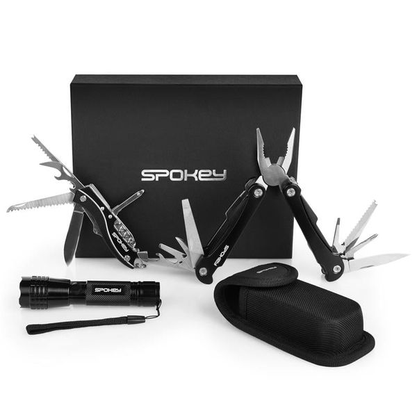 Spokey Spokey BOLD Multi-tool set in gift box: knife + pliers + flashlight with loop