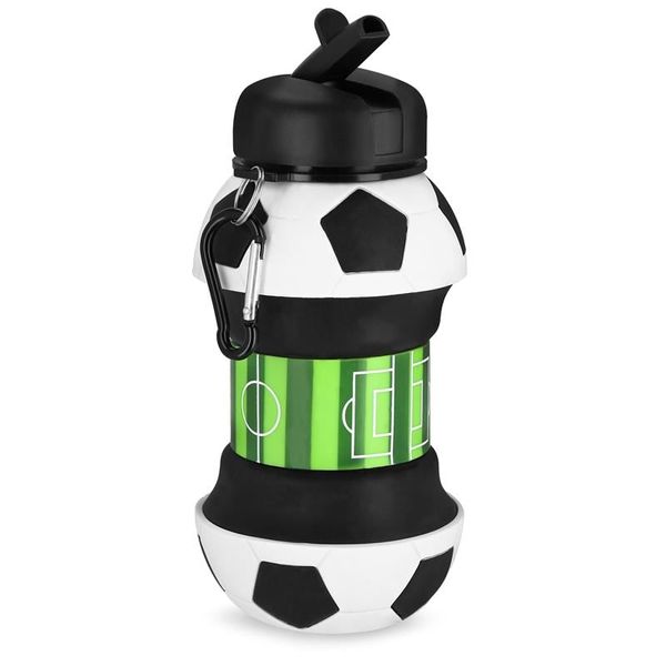 Spokey Spokey CORT Skladacia silicone fľaša v tvářare futbalovej lopty, 0 52 l