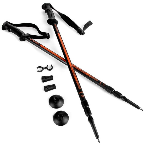 Spokey Spokey EKVILIBRO Trekking poles, 3-piece, clear-orange